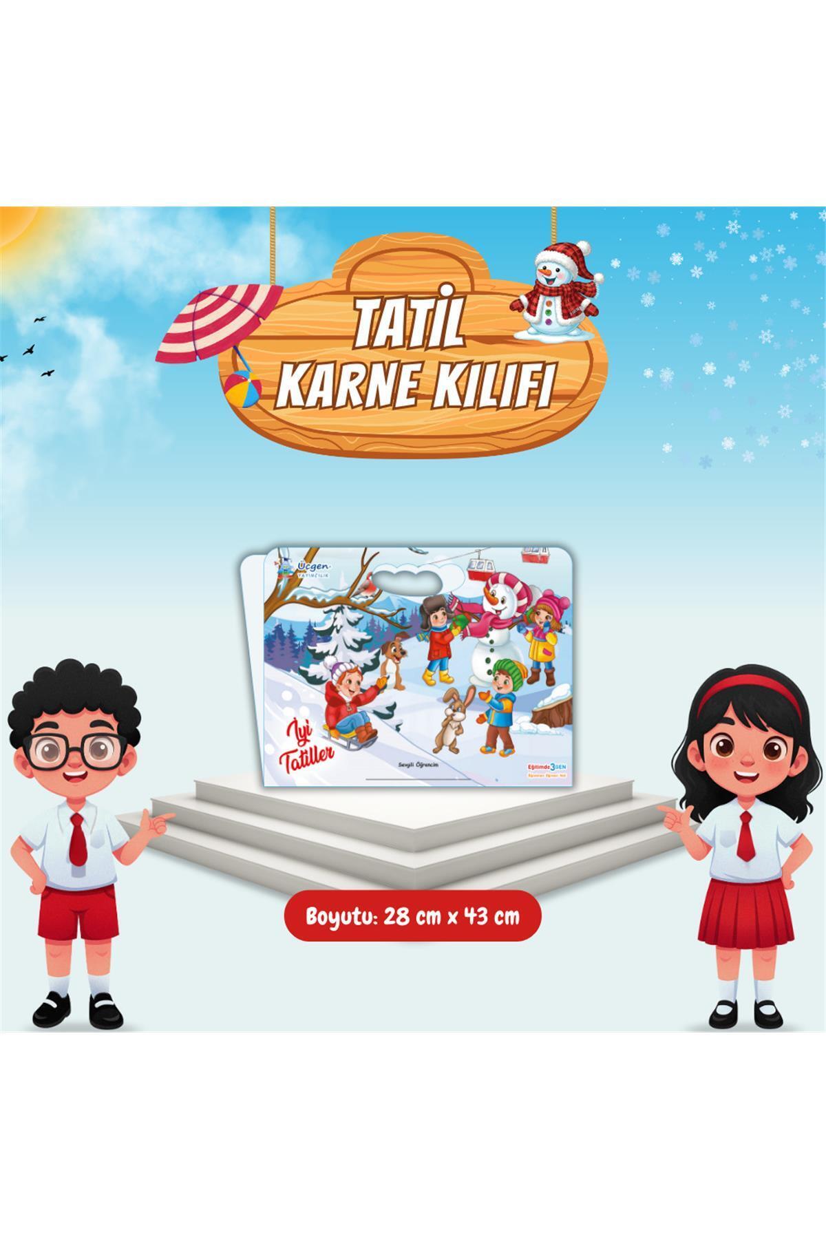 Üçgen Yayıncılık Tatil Karne Kılıfı – Kış Temalı 5 – Karda Oynayan Çocuklar