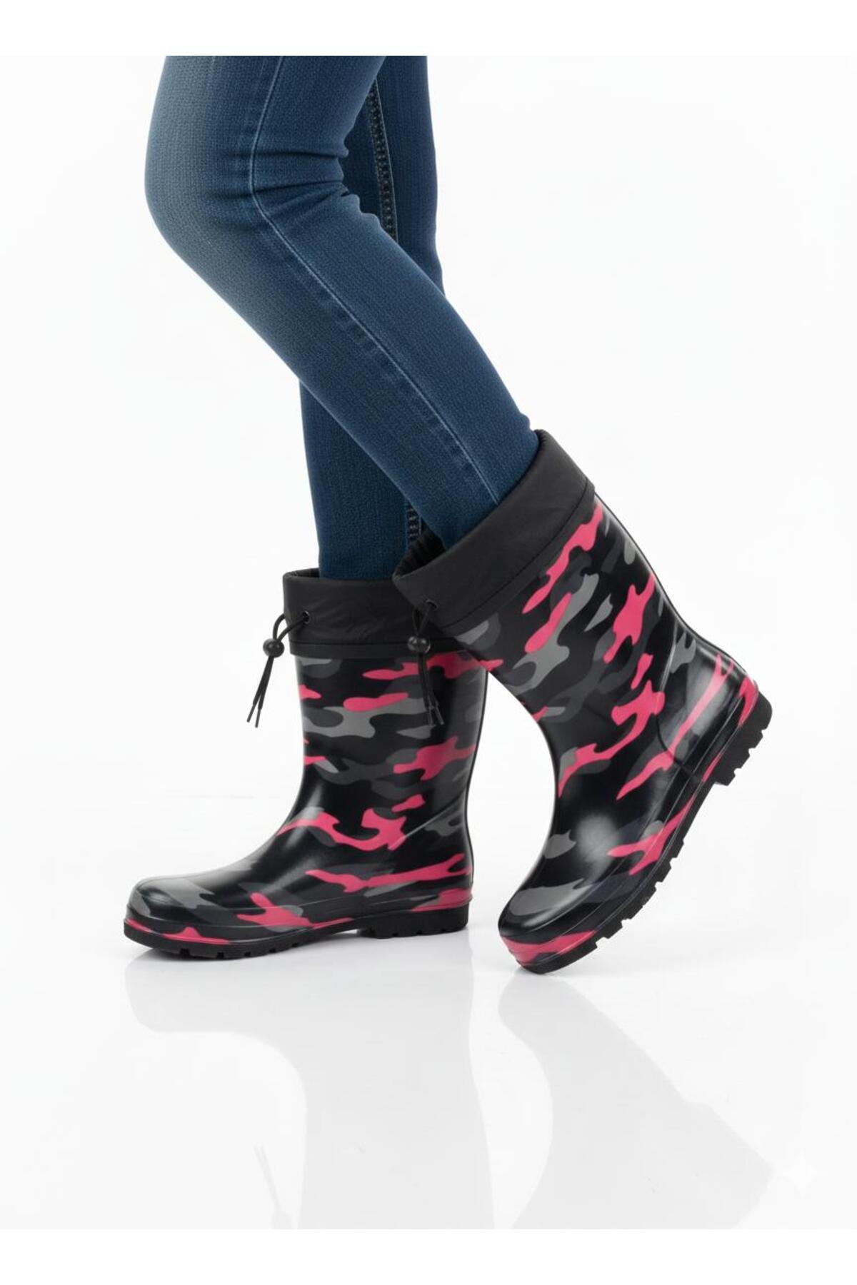 KRAL PLASTİK  Premium Su Geçirmez Yün Astarlı Yağmur ve Kar Çizmesi Kaymaz Taban - Görsel 5