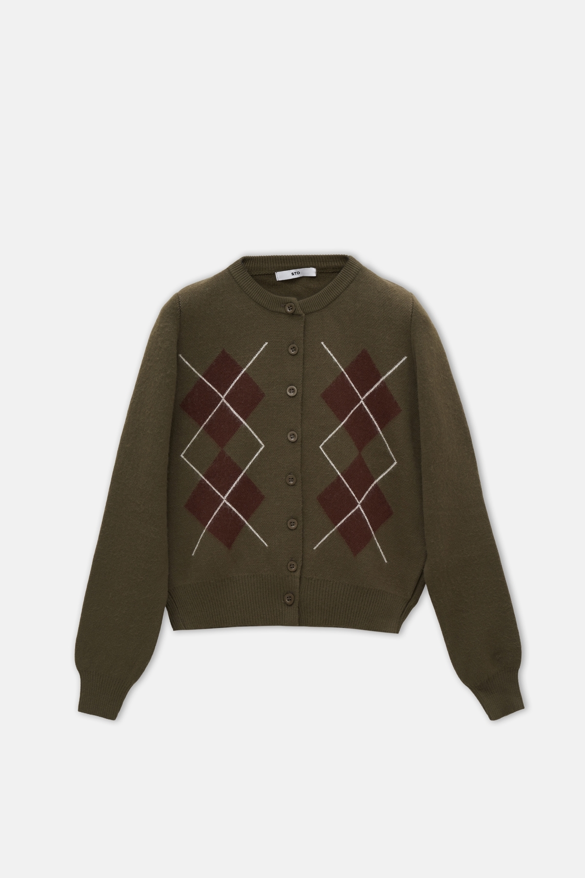 ebu prive  Kadın Baklava Desen Triko Hırka Haki