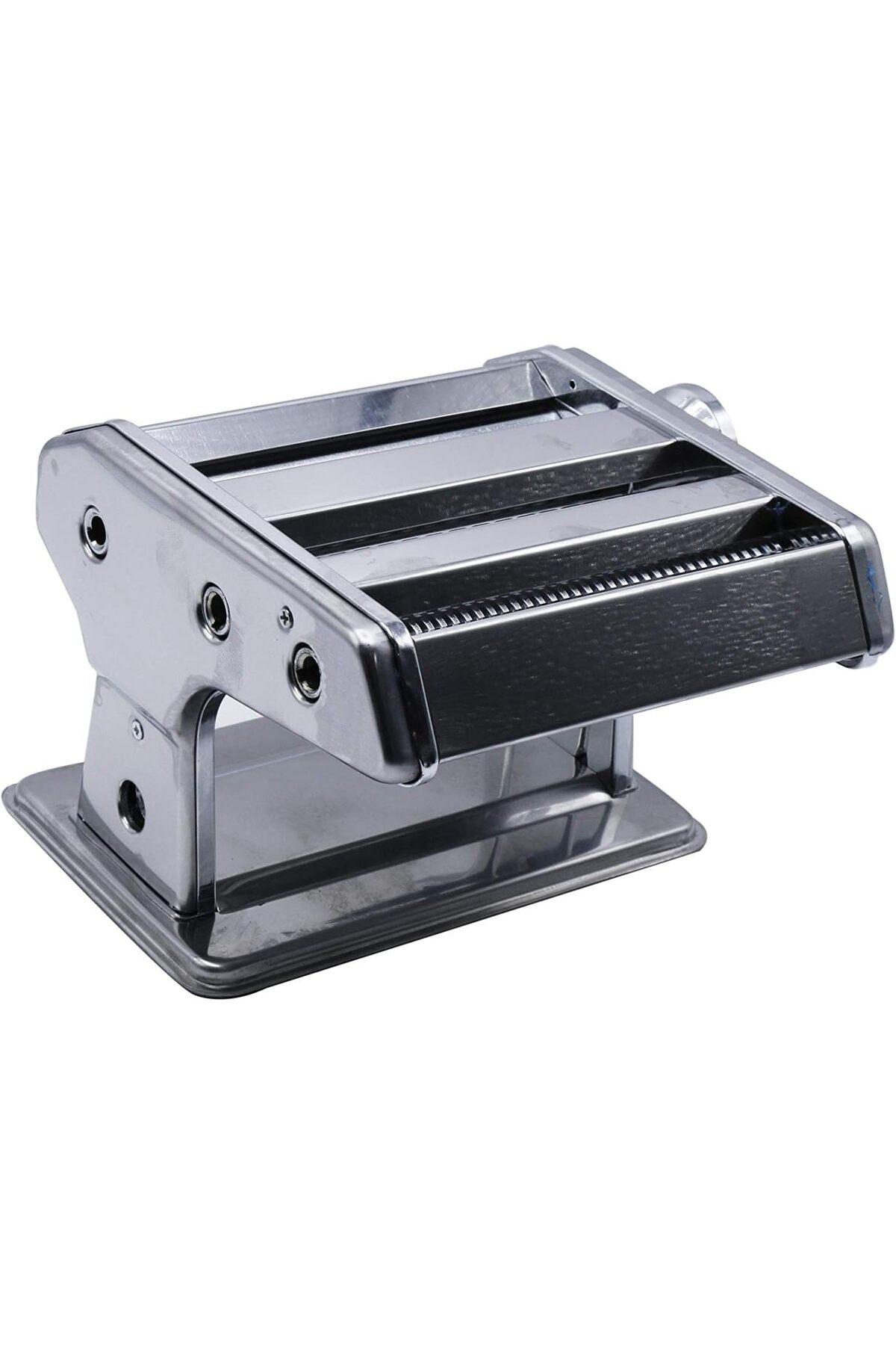 آلة صنع المعكرونة اليدوية ستانلس ستيل – فرد وتقطيع العجين بسهولة,صانعة باستا مع مقبض خشبي