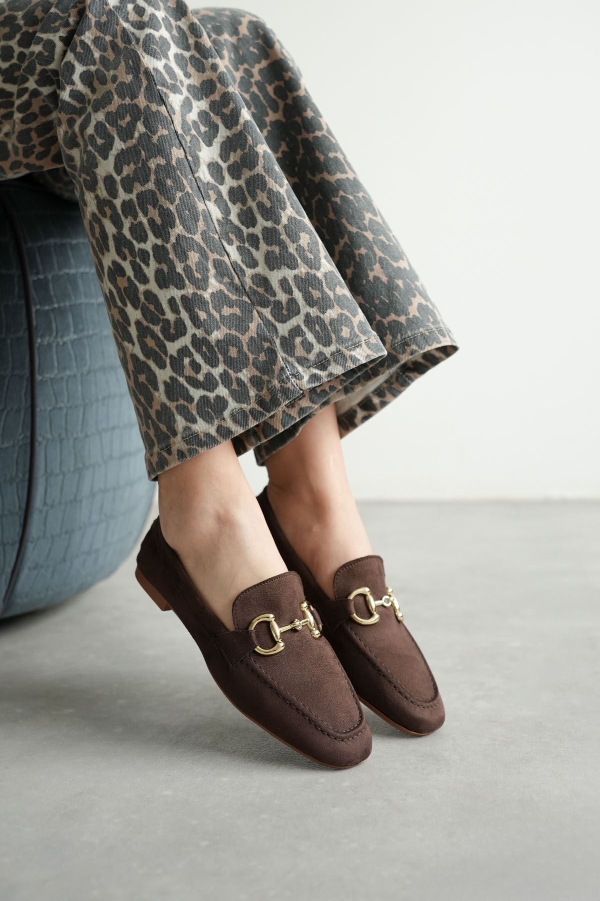 MODAADAM  Kadın Pixo Düz Taban Babet - Kahve-Süet - Görsel 4