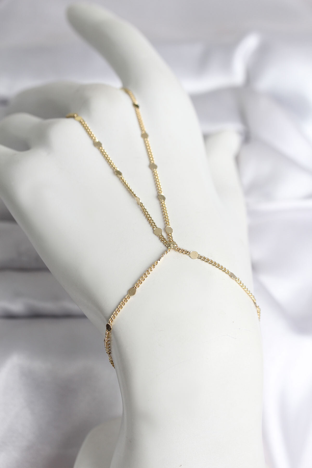 Skygo 316L Çelik Gold Renk Parçalı Ezme Zincir Model Kadın Şahmeran - TJ-SN726