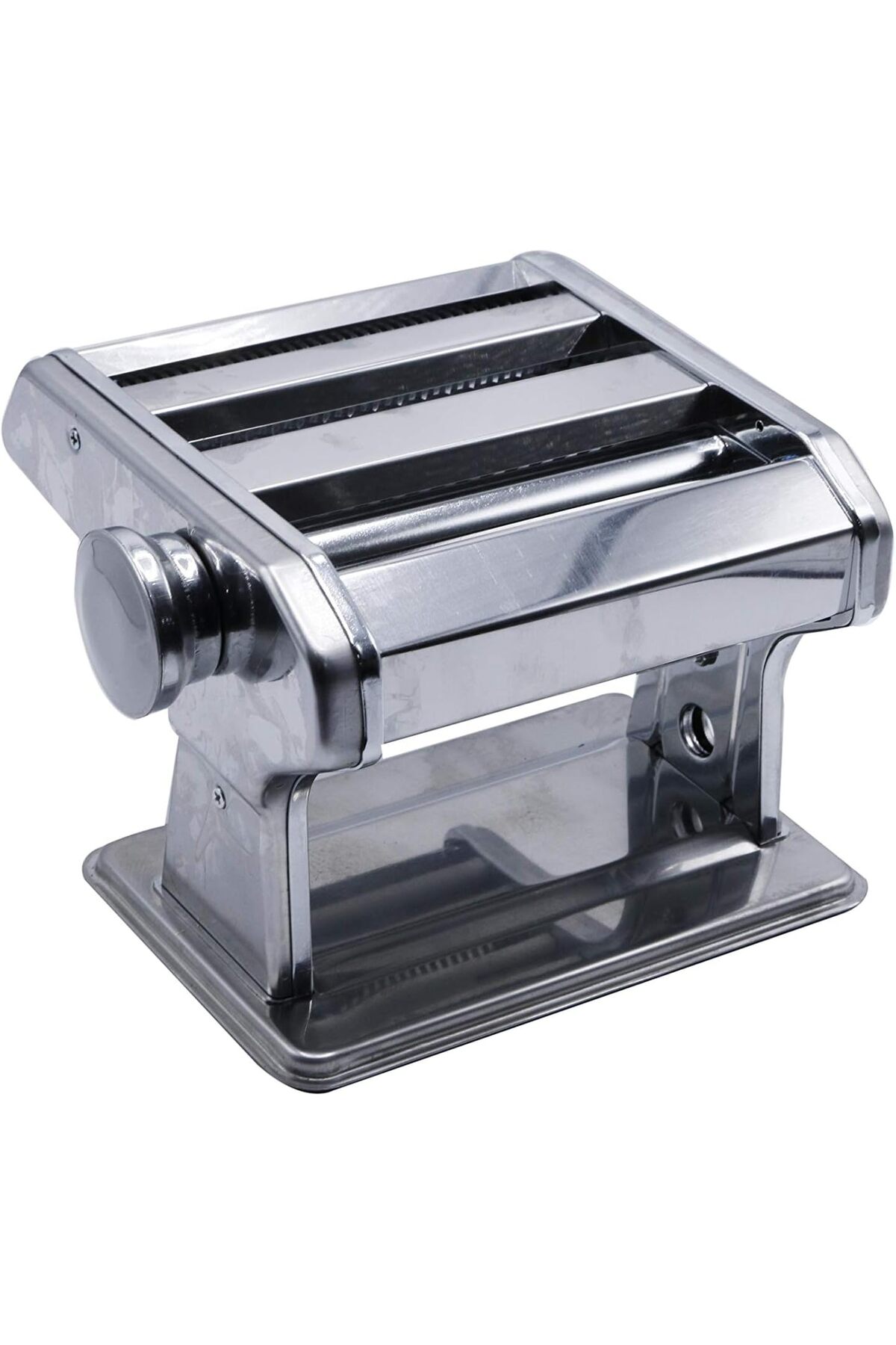 آلة صنع المعكرونة اليدوية ستانلس ستيل – فرد وتقطيع العجين بسهولة,صانعة باستا مع مقبض خشبي