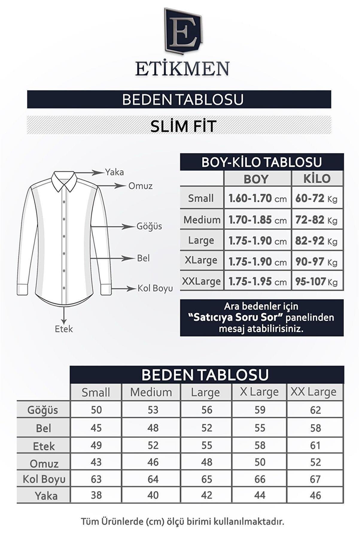 Etikmen  Modern Stil Slim Fit Çizgili Erkek Gömlek 2’li Set - Görsel 4