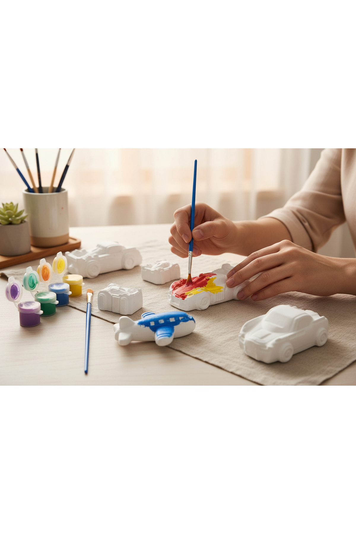 MECora Design Çocuklar İçin Eğitici Ve Öğretici Taş Boyama Seti Çocuk Aktivite Etkinlik Araba Boyama Seti