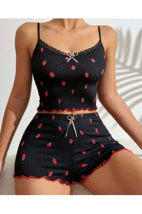 Aden Kadın askılı şort takımı