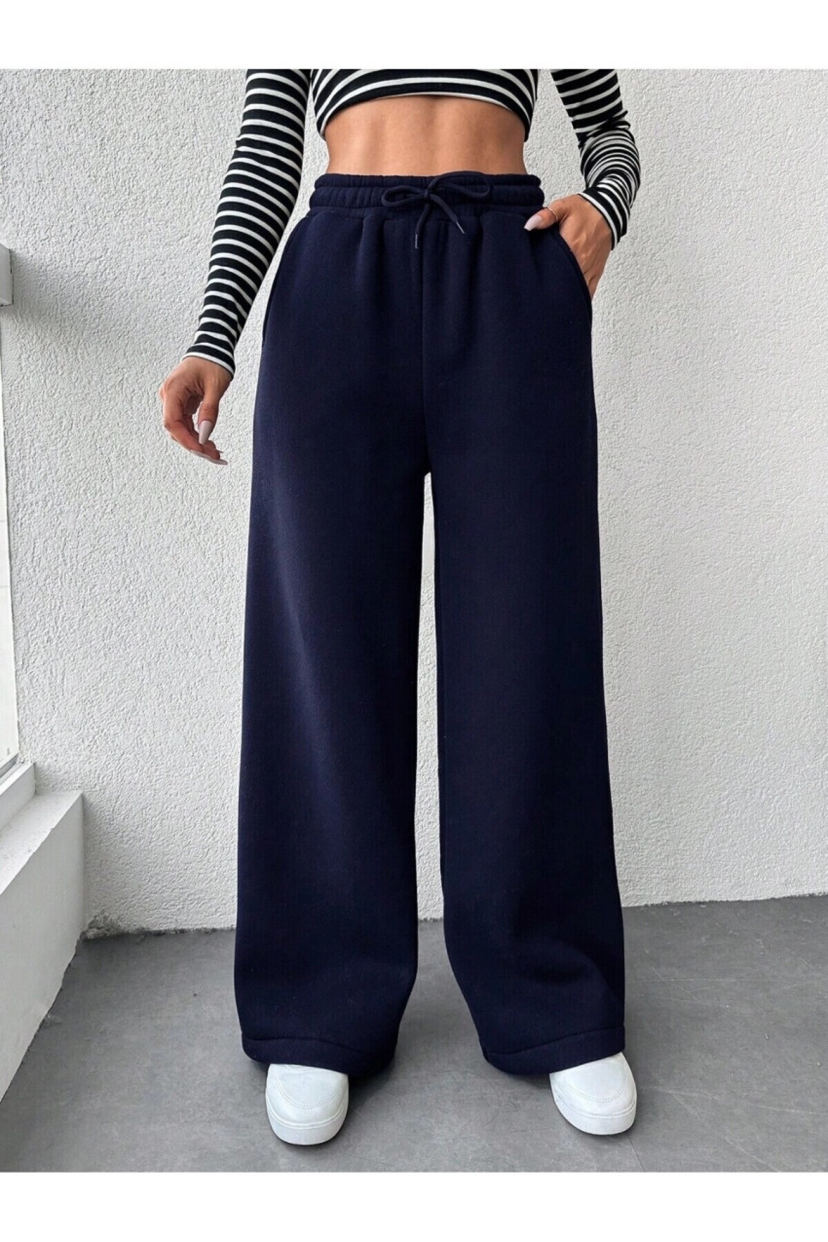 Cool & Sexy  Kadın İki İplik Şardonlu Eşofman Altı Lacivert - Görsel 2