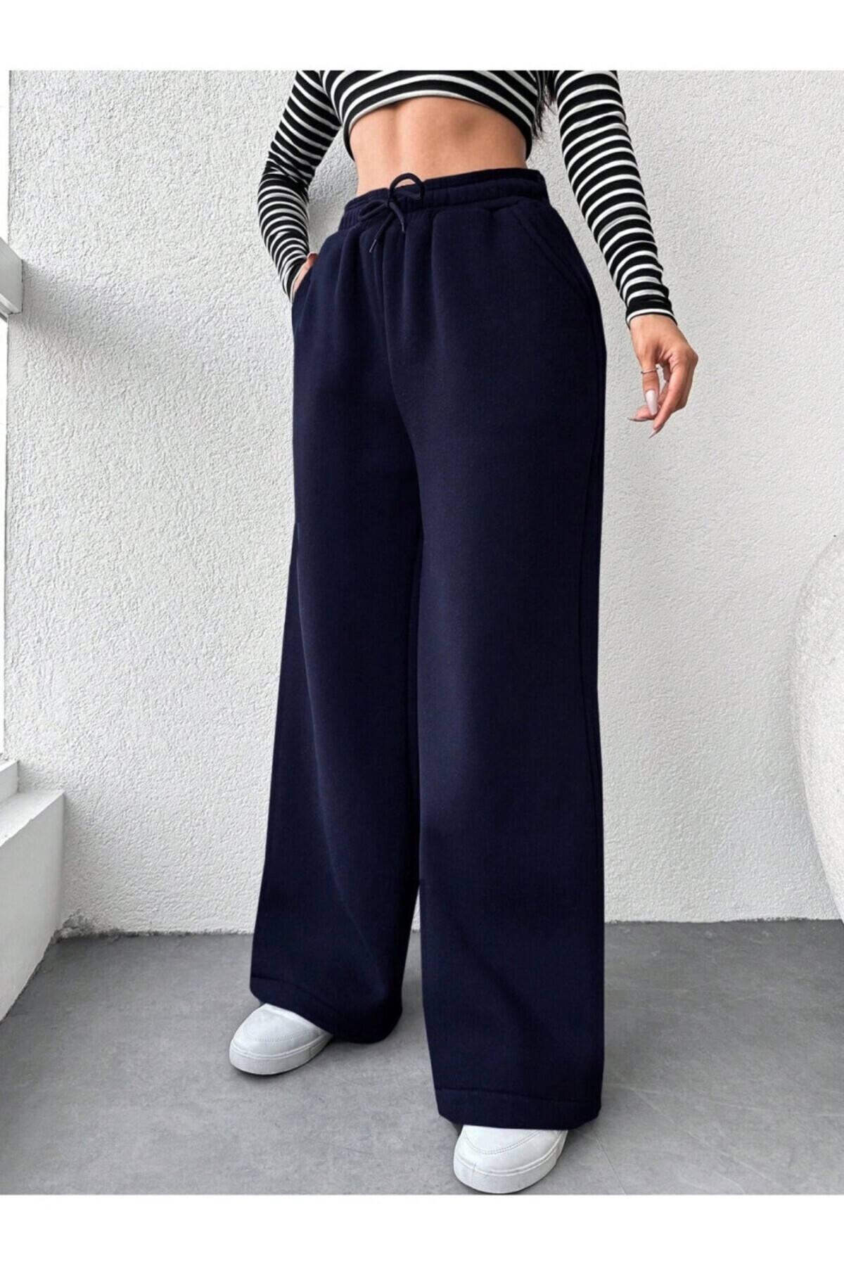 Cool & Sexy  Kadın İki İplik Şardonlu Eşofman Altı Lacivert