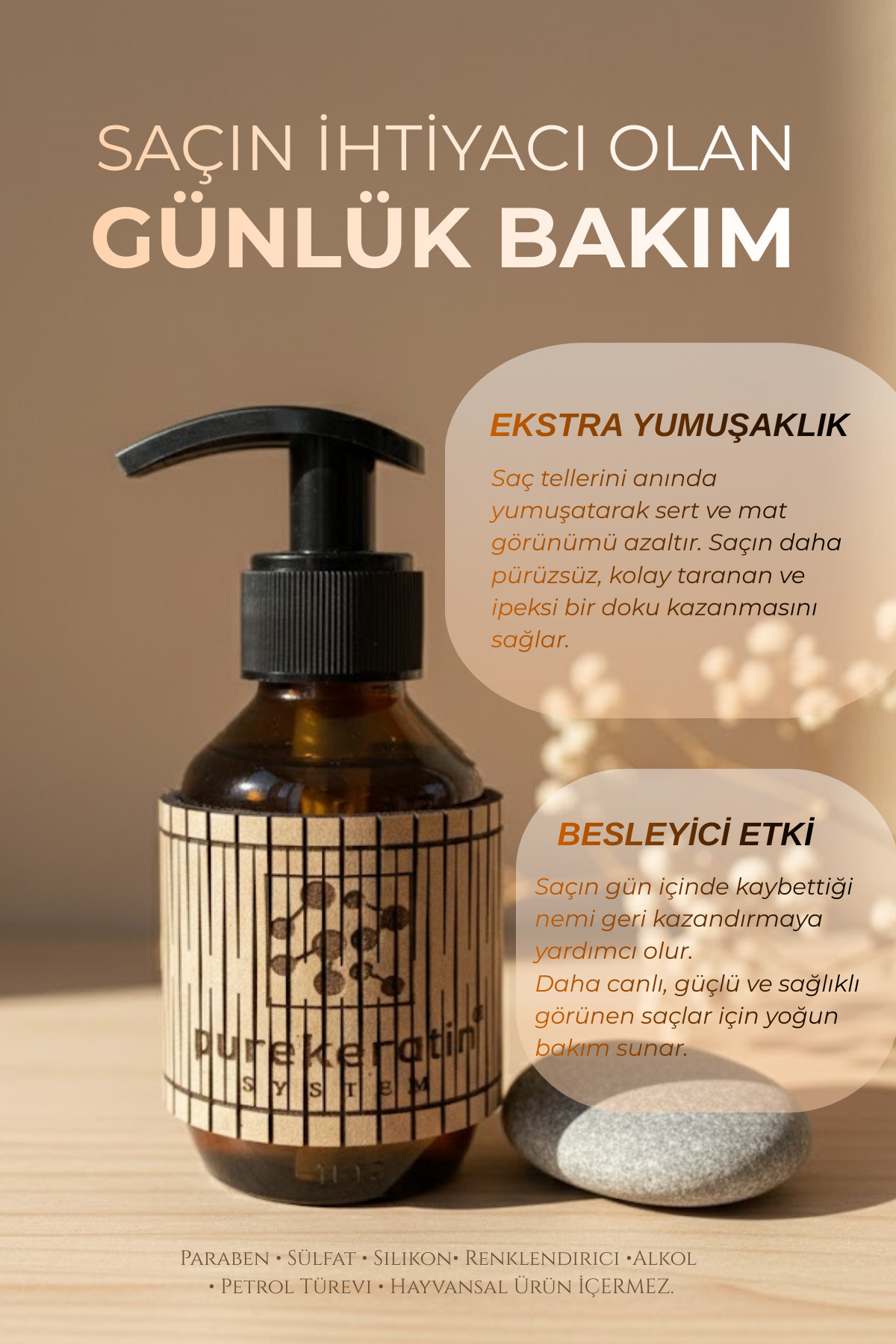 Onarıcı ve Kırılma Karşıtı Saç Bakım Serumu — PKSRM01 — تصویر 2 از 3
