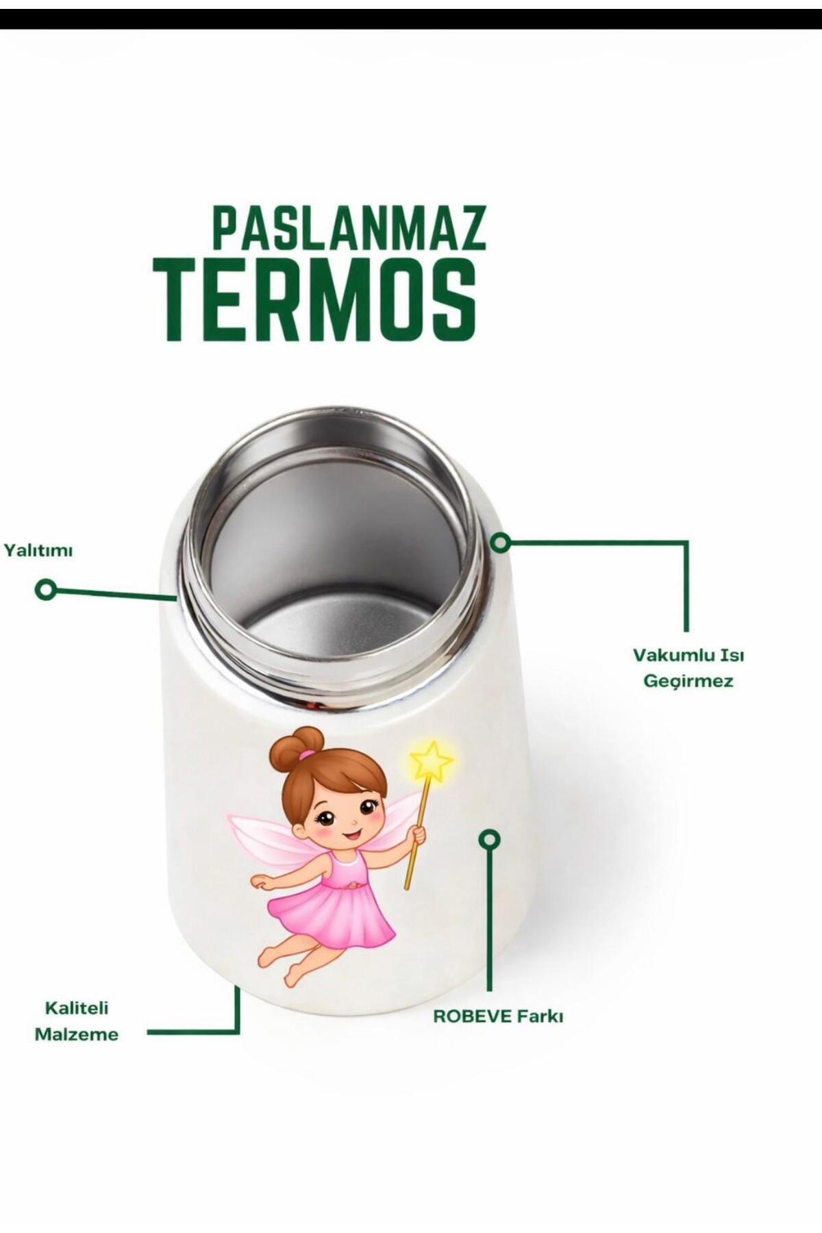 HOPEFUL DESİGN Hopeful Desig Desenli Kız Termos 280ML Bebek Mama Saklama Termosu Paslanmaz Çelik Termos fotoğrafı 3 (önizleme)