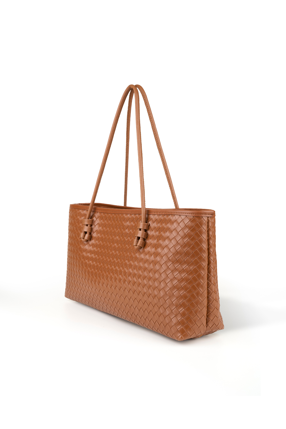 Mure Women's Long Tote Model Zipper Braided Leather Hand Sleeve and Shoulder Bag