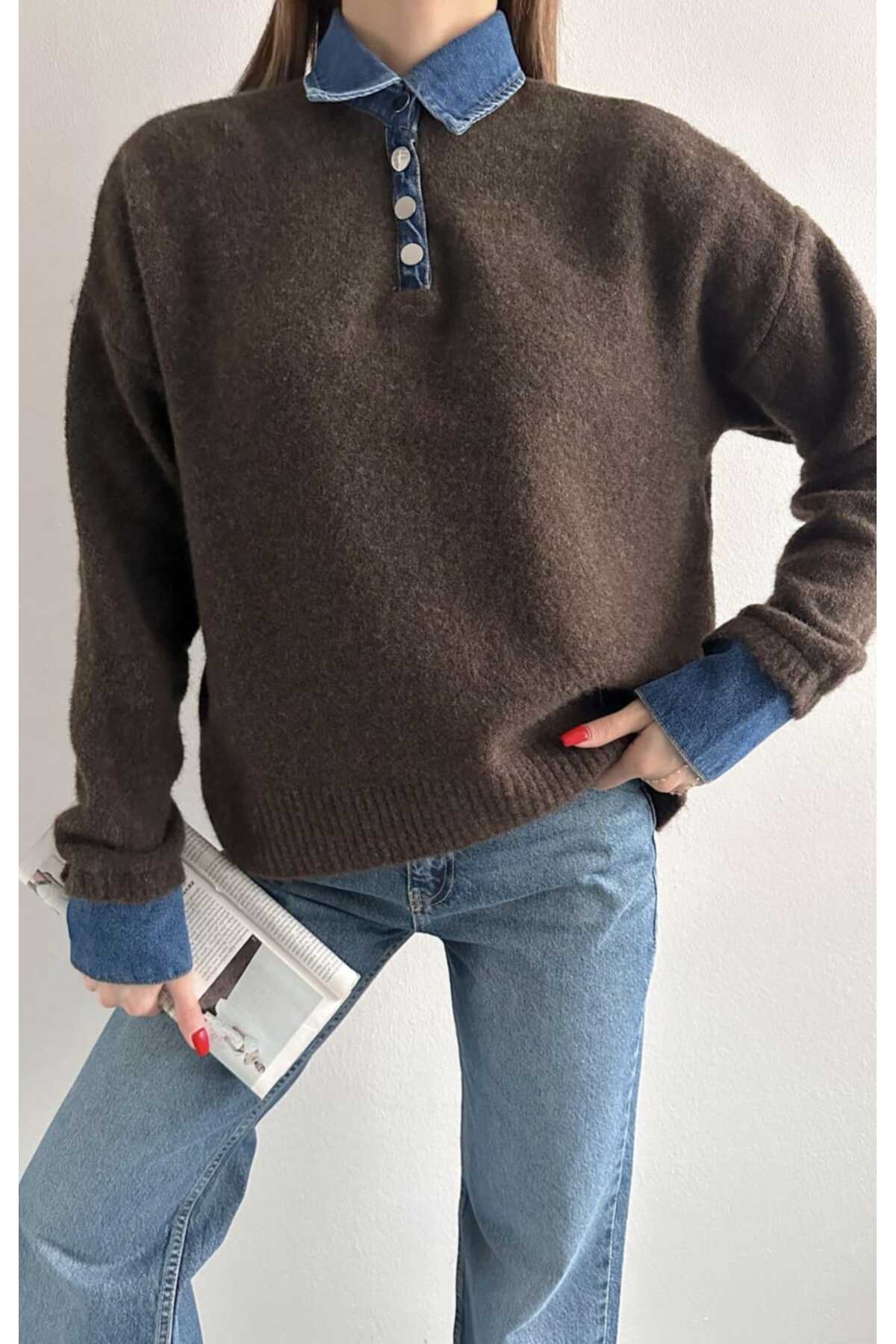 yeditepe fashion Jean Garnili Yumuşak Dokulu Triko görsel 2