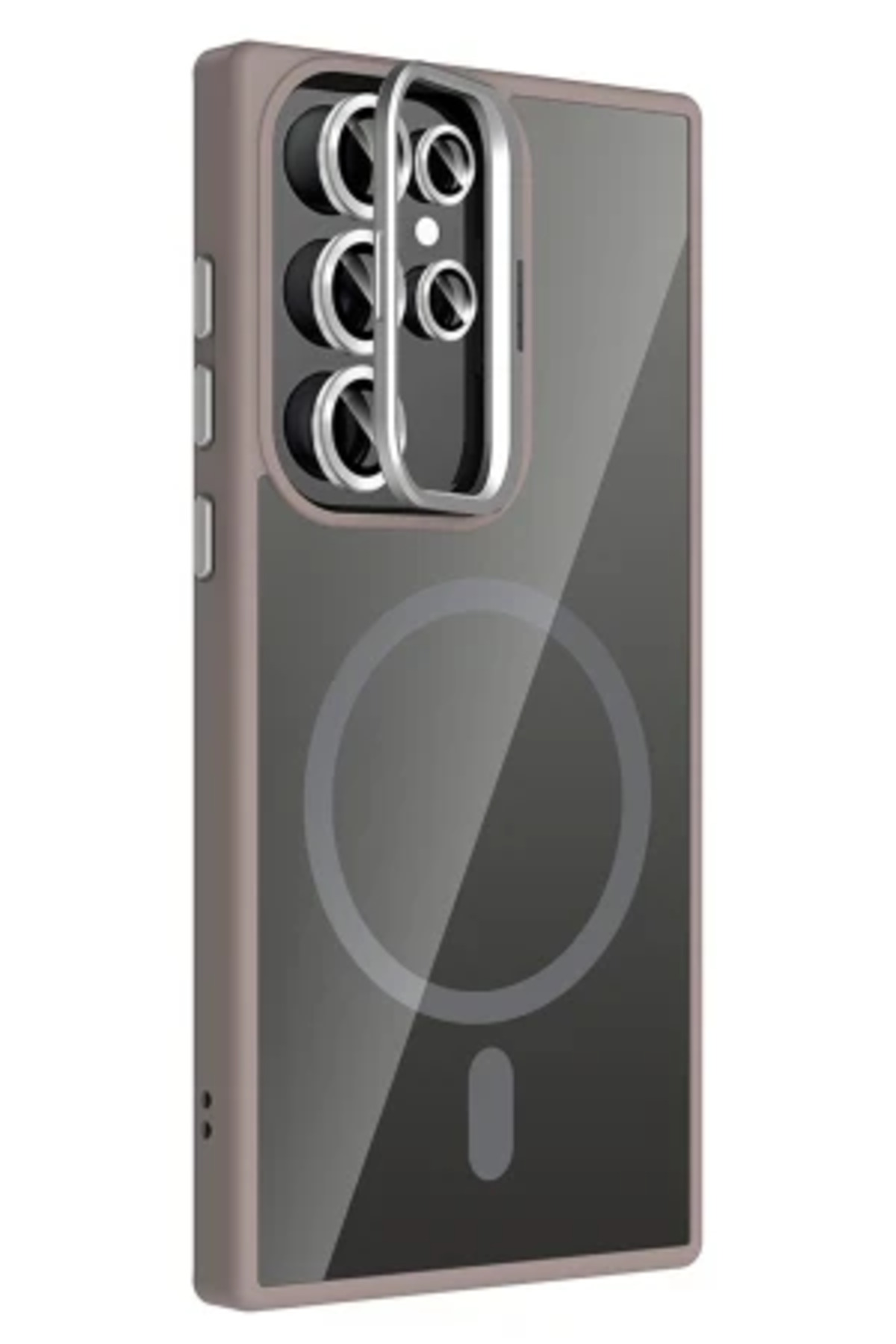 Galaxy S24 Ultra İçin Uyumlu Standlı ve Kamera Lens Hediyeli Şarj Özellikli Ultra Lüks Kılıf