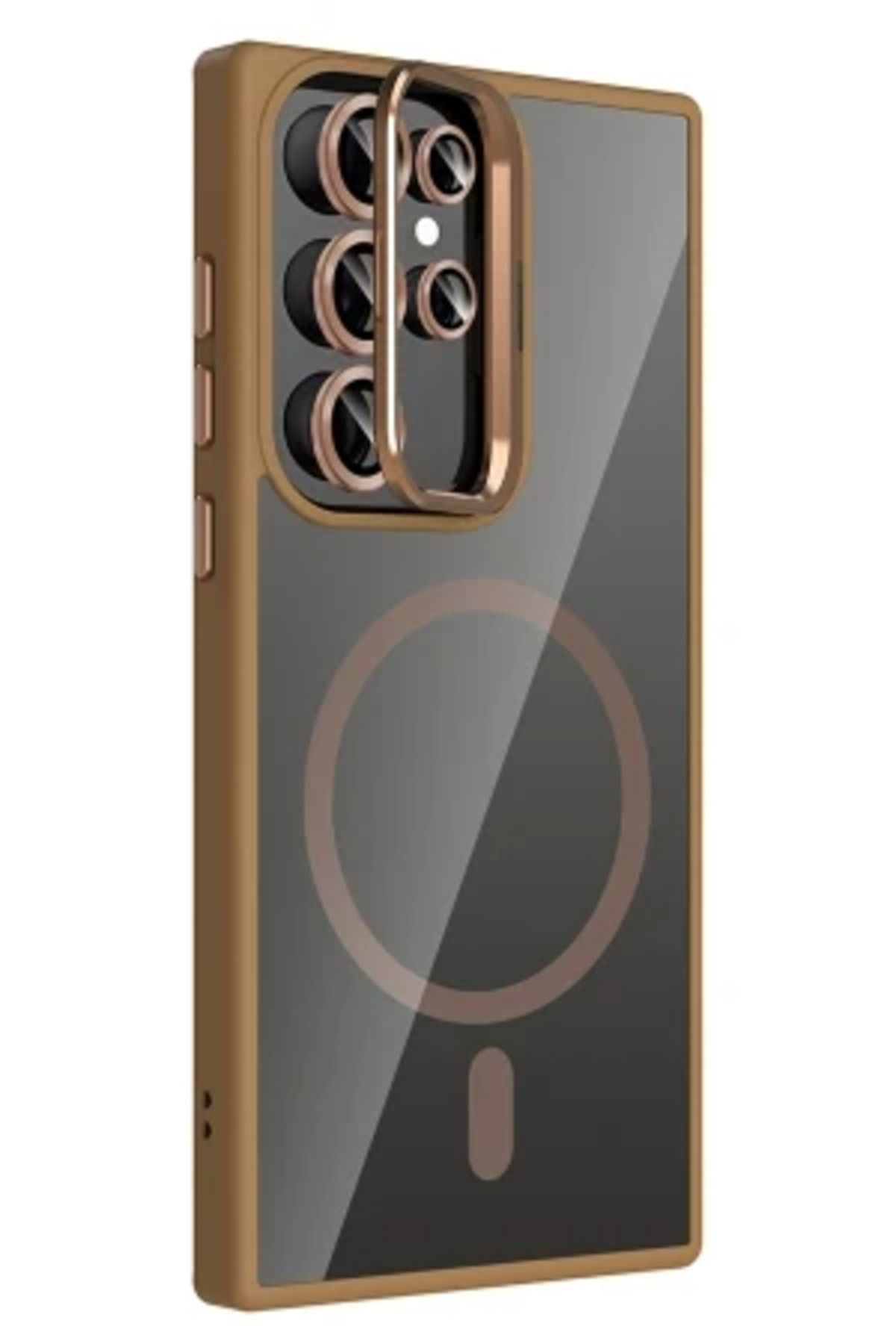 Galaxy S23 Ultra İçin Uyumlu Standlı ve Kamera Lens Hediyeli Wireless Özellikli Ultra Lüks Kılıf