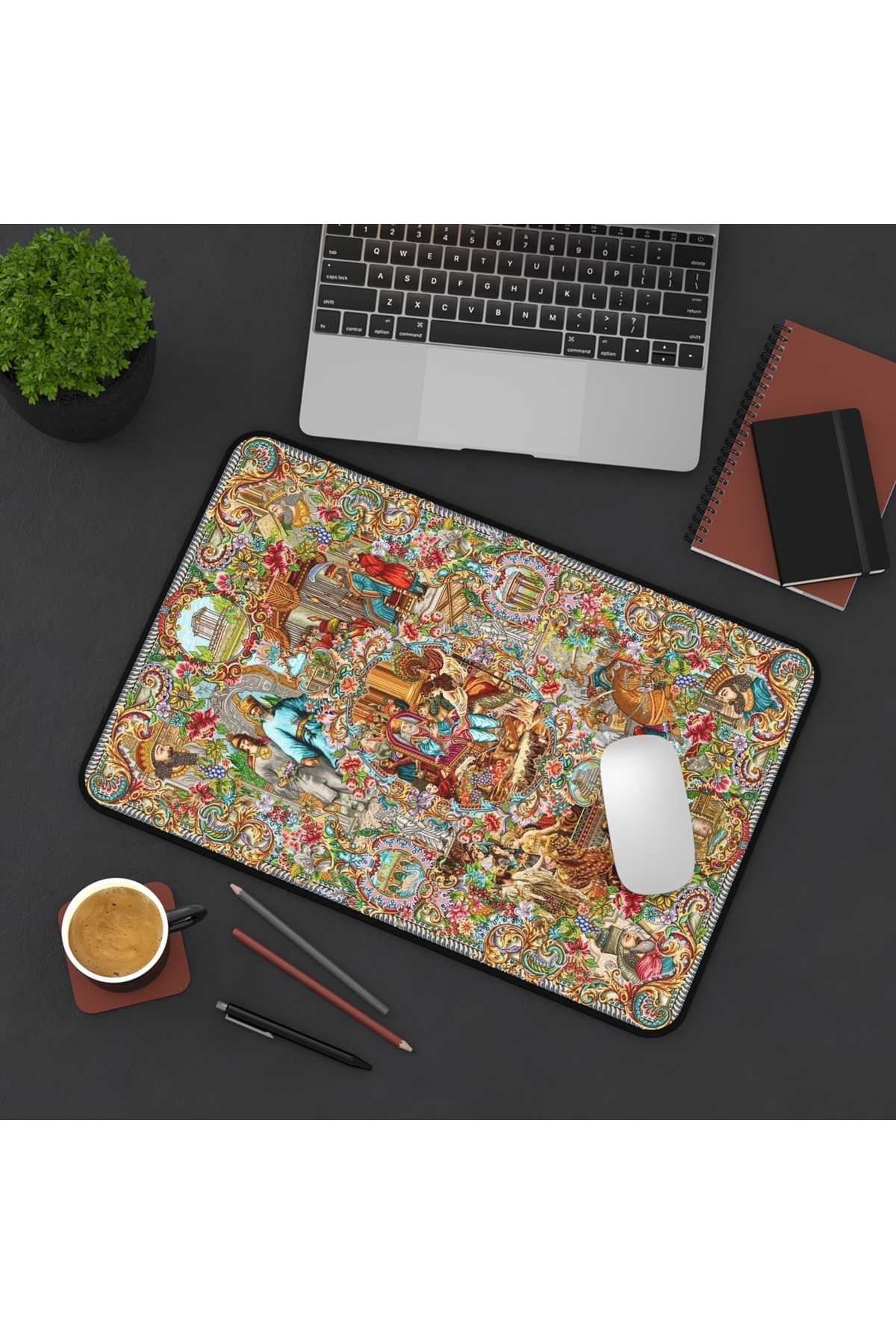 FALAVİ  Etnik Halı Desen Mousepad, Gamer Mousepad, Amerikan Servis, Masa Sümeni - Görsel 3