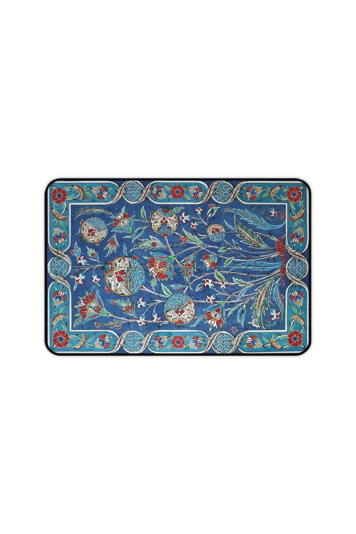 FALAVİ  Mavi Etnik Çini Desenli Mousepad, 28x40 Gamer Mousepad, Amerikan Servis, Masa Süme - Görsel 3