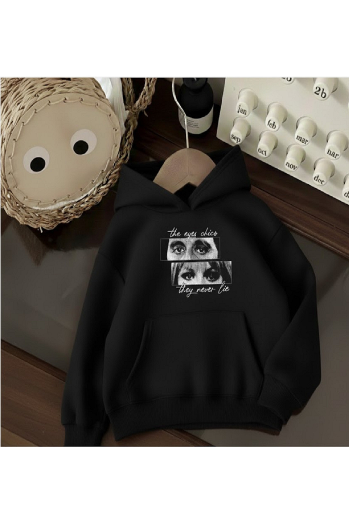 Mayer Butik Unisex Women/Men Scarface Eyes Dont Lie Printed Oversized Hooded Sweatshirt