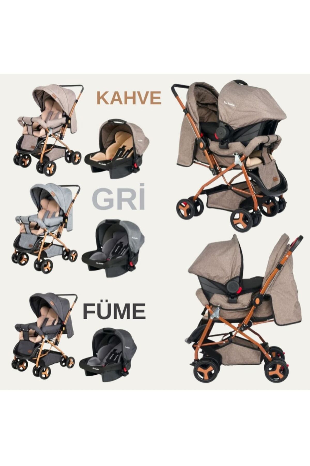 TURHANBEBE 20 Parça Bebek Çeyiz Seti Bebek Arabası Puset Beşik Ana Kucağı Bebek Bakım Çantası 7'Li Tekstil Seti fotoğrafı 2 (önizleme)