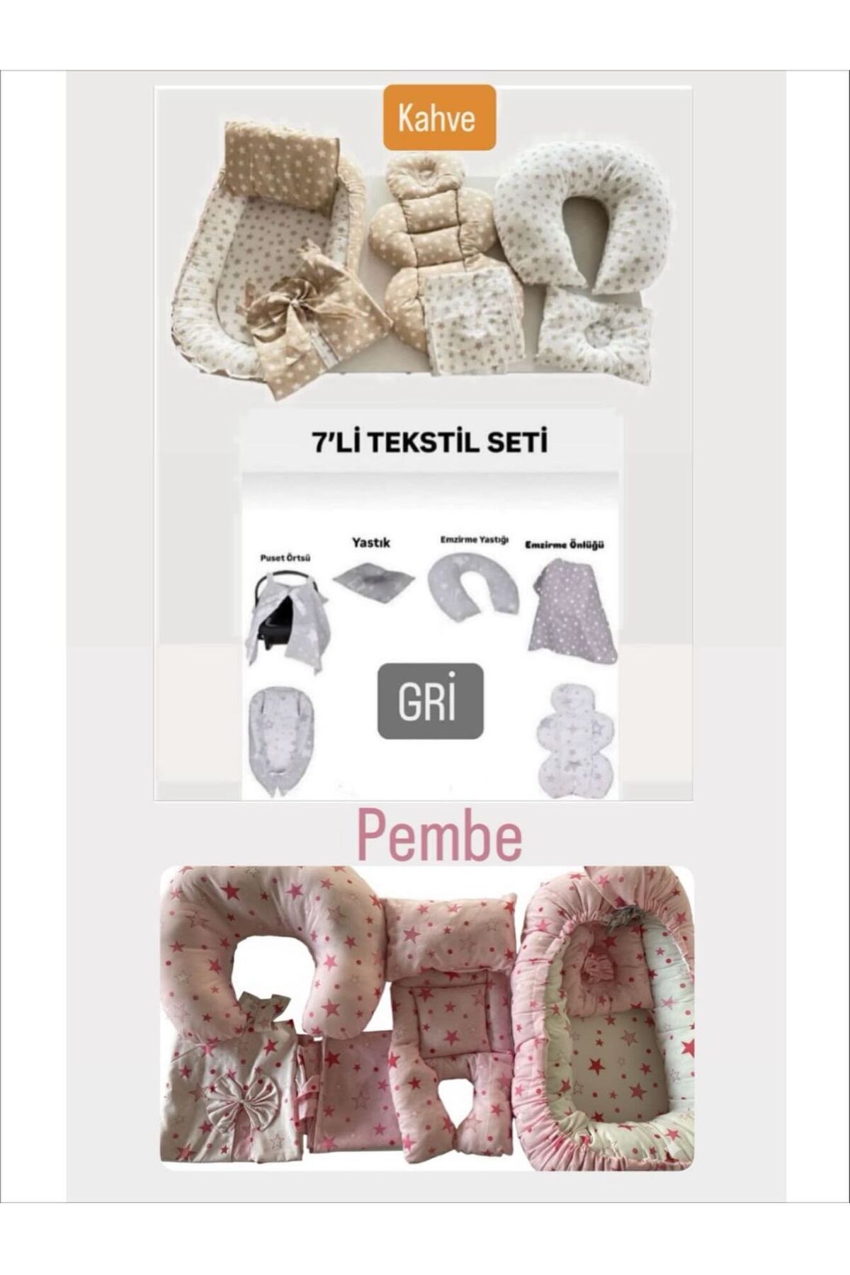 TURHANBEBE 20 Parça Bebek Çeyiz Seti Bebek Arabası Puset Beşik Ana Kucağı Bebek Bakım Çantası 7'Li Tekstil Seti fotoğrafı 6 (önizleme)