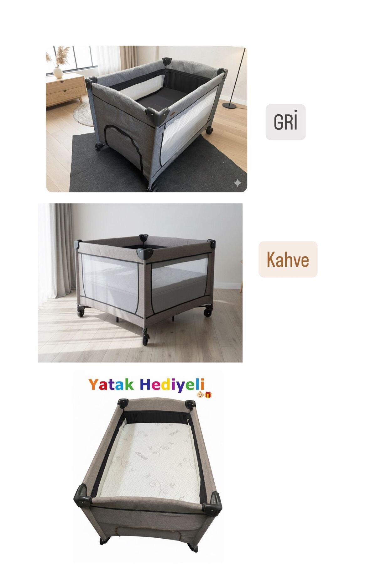 TURHANBEBE 20 Parça Bebek Çeyiz Seti Bebek Arabası Puset Beşik Ana Kucağı Bebek Bakım Çantası 7'Li Tekstil Seti fotoğrafı 4 (önizleme)