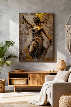 ART NEST DEKOR ADALET TANRIÇASI HEYKELİ CANVAS TABLO