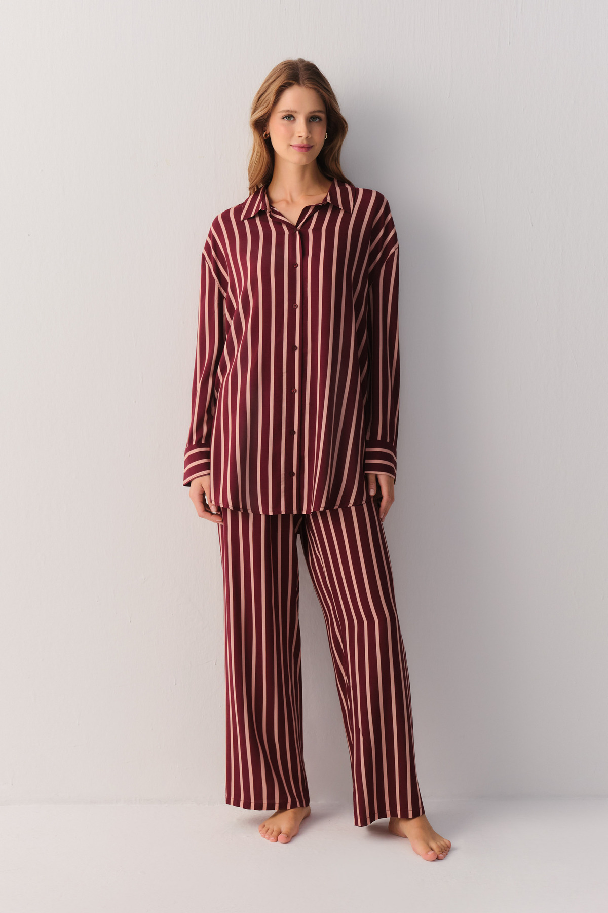 SUWEN Stripe Romance Pantolon görsel 3