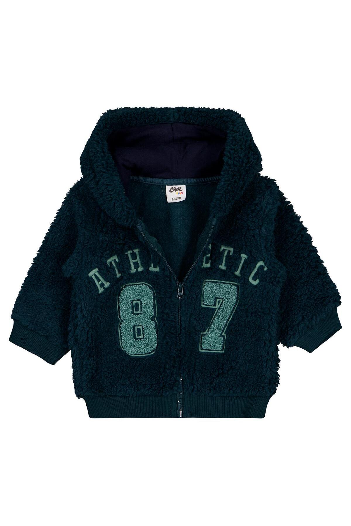 Civil Baby Kuzu Athletic Nakışlı 6-18 Ay Hırka - Yeşil fotoğrafı 3 (önizleme)