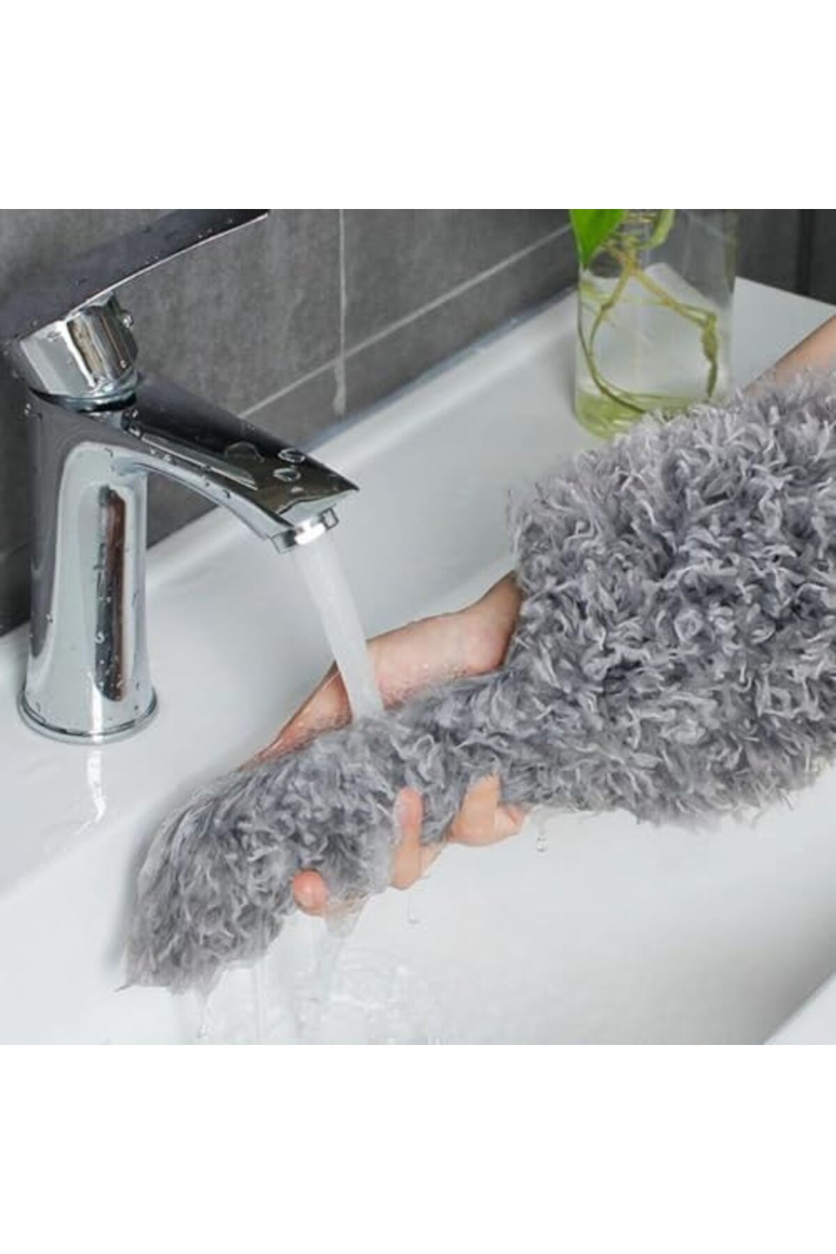 BRF bezless Teleskopik 3'lü Mop Toz Alma Püskülü Çok Fonksiyonlu Temizlik Seti,Boşluk Ve Tavan Temi