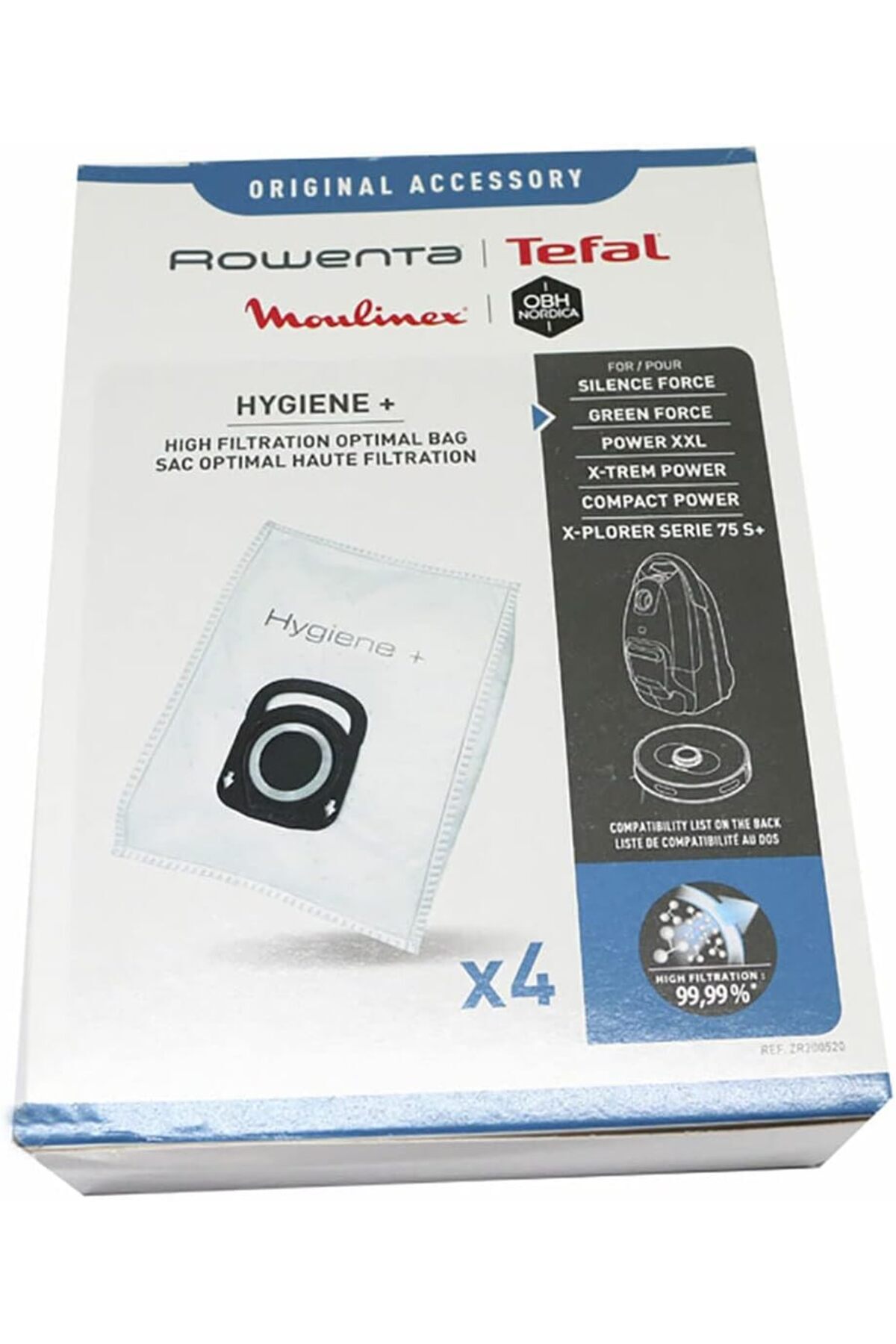 BRF NwoTeknoloji Hygiene+ Zr200520 Elektrikli Süpürge Torbası 4 Parça, Compact Power, X-Trem Power Ve Si