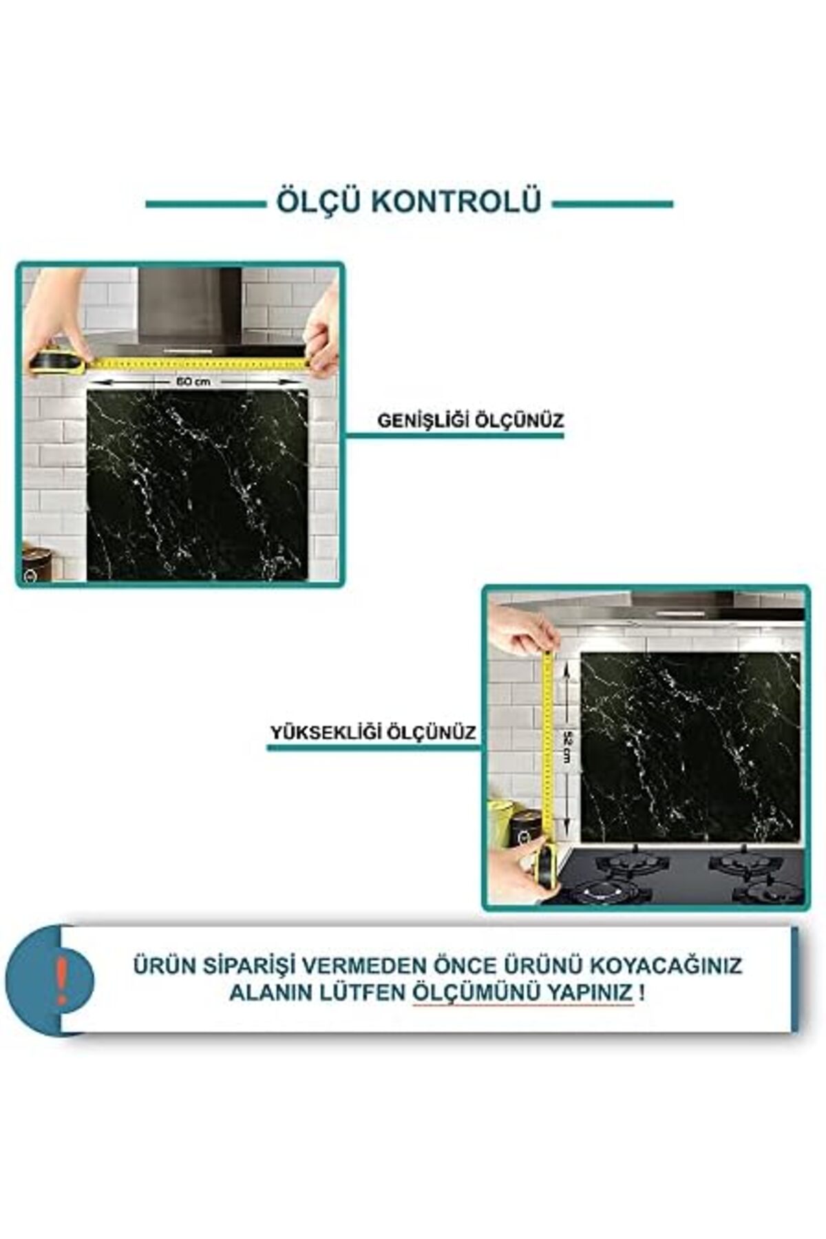 BRF NwoTeknoloji DECORITA Doğal Taş Desen | Cam Ocak Arkası Koruyucu (52cmX60cm) 1205362