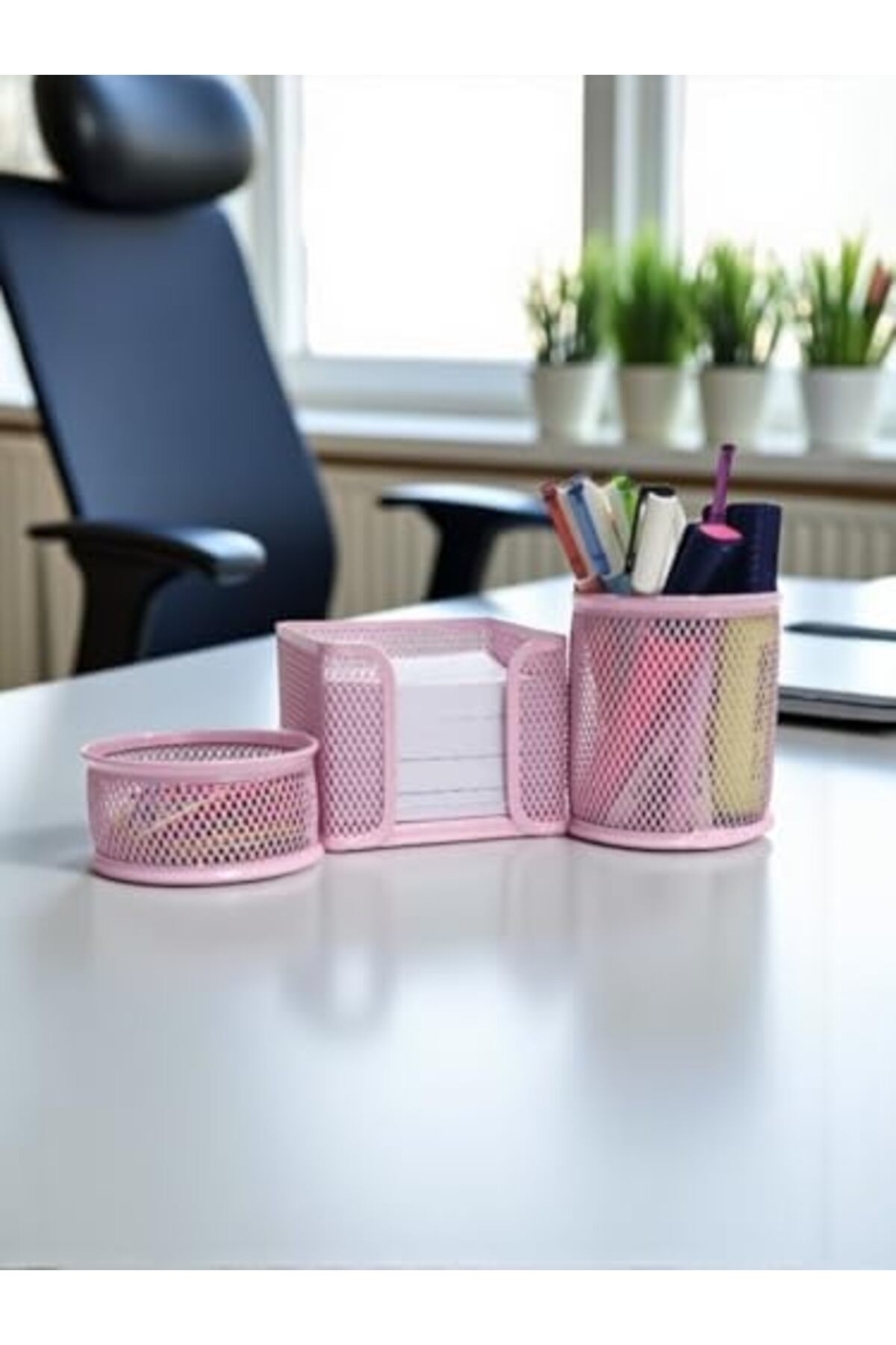 BRF NwoTeknoloji Masaüstü 3'lü Toz Pembe Kalemlik Seti ND-1001 1205362