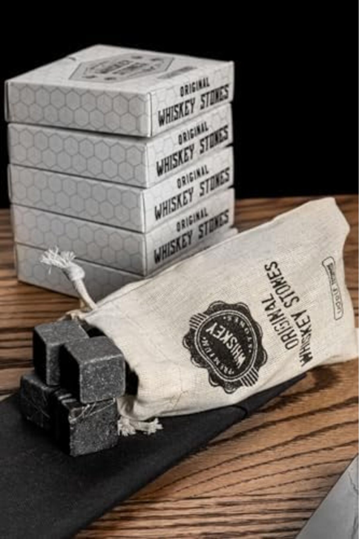 BRF NwoTeknoloji 5 Adet 12'Li Premium Doğal Mermer Viski Soğutma Taşı (60 Adet Viski Taşı) 1205362