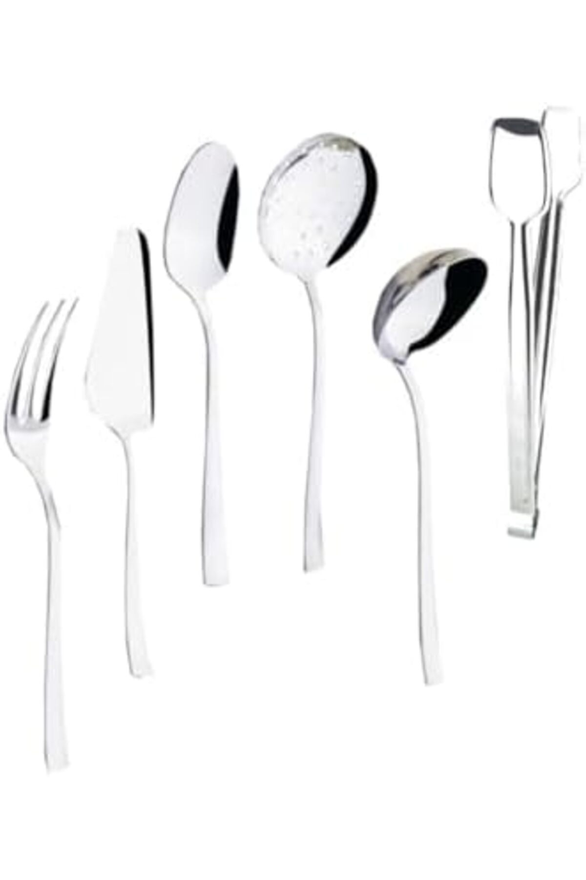 BRF Sahra79 Deniz 6 Parça Paslanmaz Çelik Kevgir Kaşık Kepçe Izgara Maşa Servis Takımı Seti 1176661