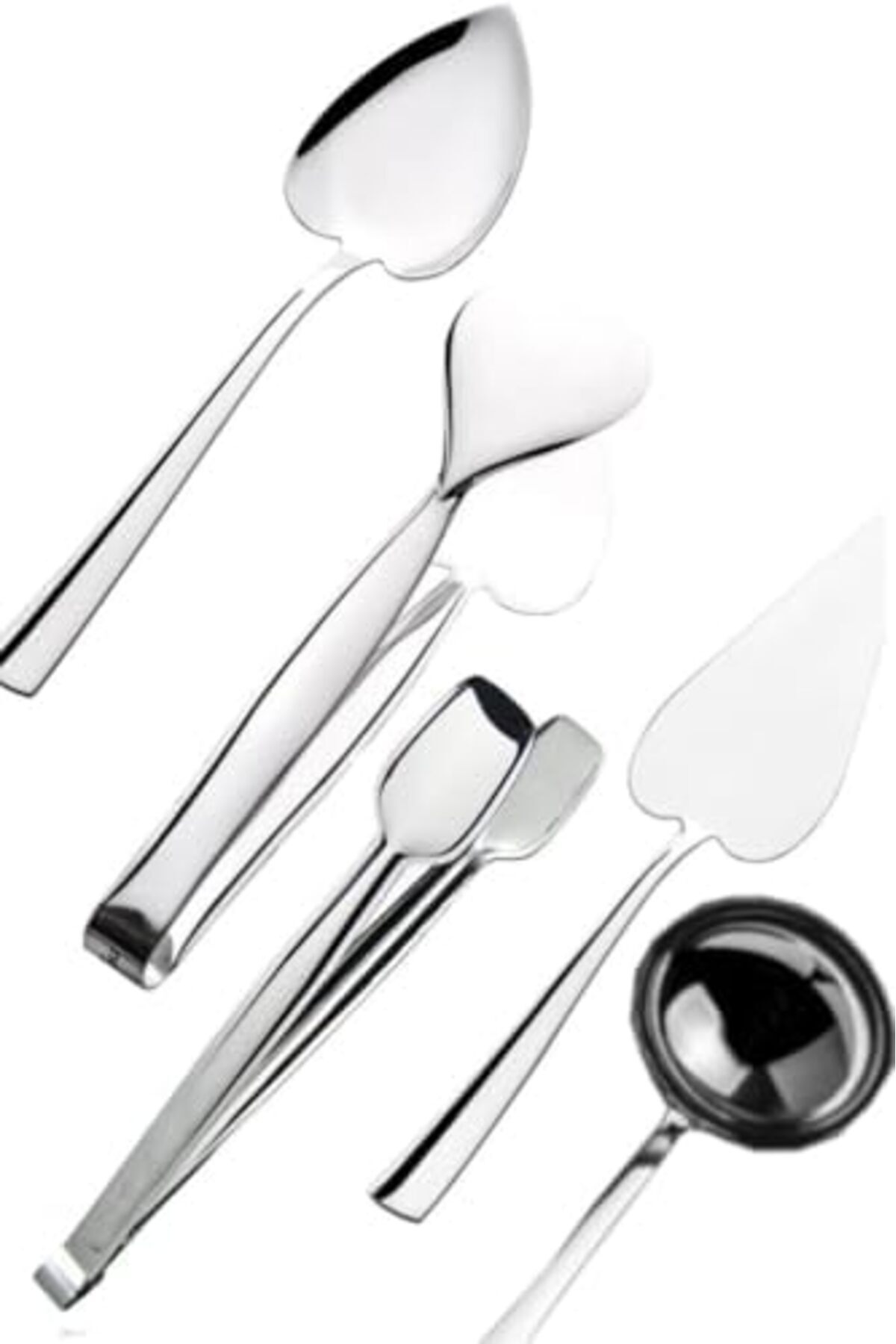 BRF NwoTeknoloji Paslanmaz Çelik 5li Servis Maşa Spatula Kaşık Izgara Kepçe Takımı Seti 1205362