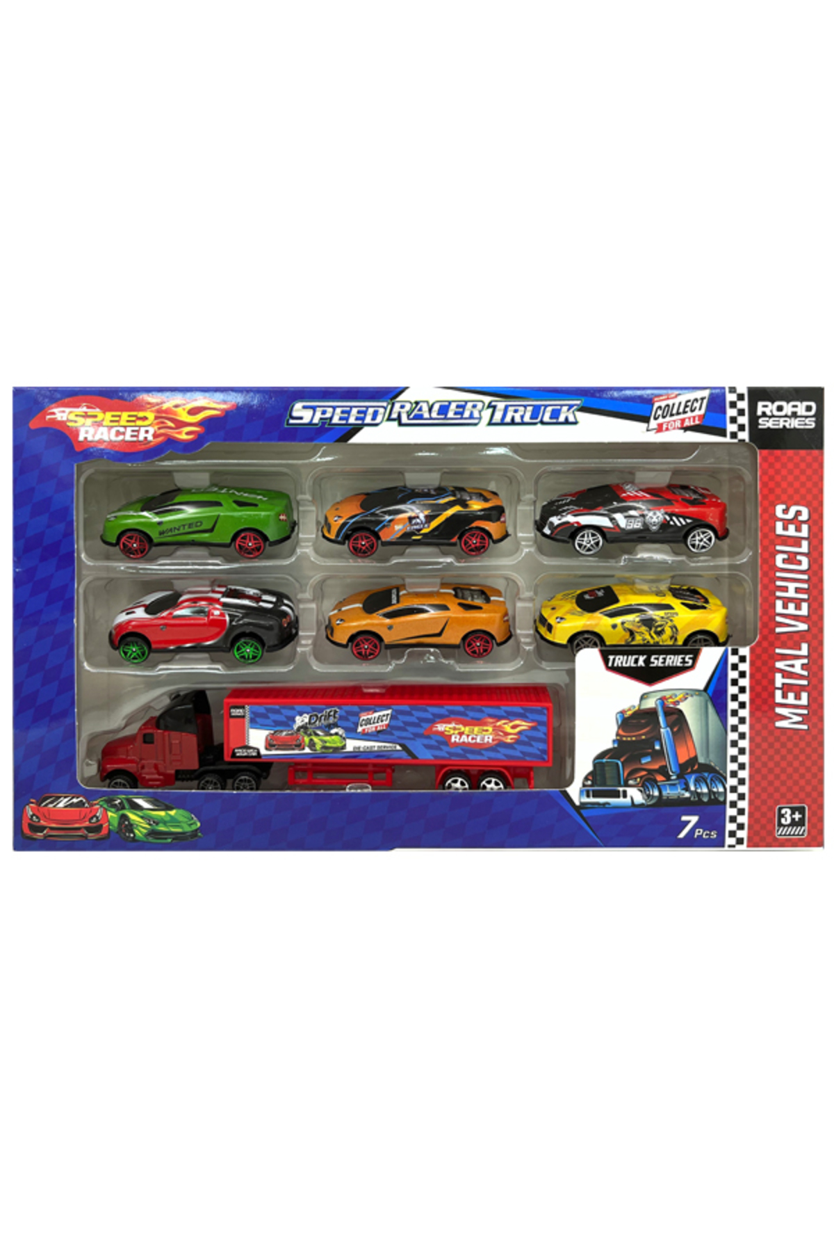 Toysan Metal Tırlı 7’li Mini Araba Seti – 1 Tır + 6 Metal Araba (1/64 Ölçek) fotoğrafı 2 (önizleme)