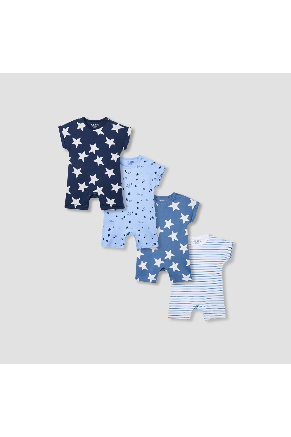 Juniors Printed Romper with Short Sleeves - Set of 4