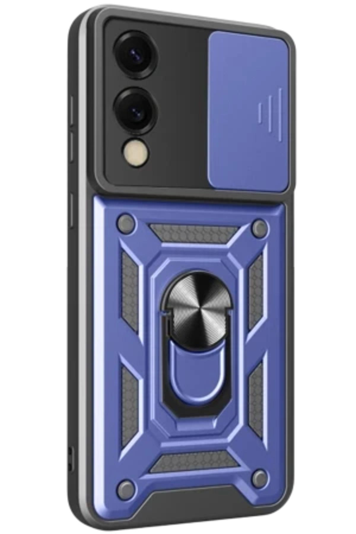 Samsung Galaxy S25 Edge İçin Uyumlu Sürgülü Korumalı Yüzüklü Standlı Magnetic Tpu Tank Kapak