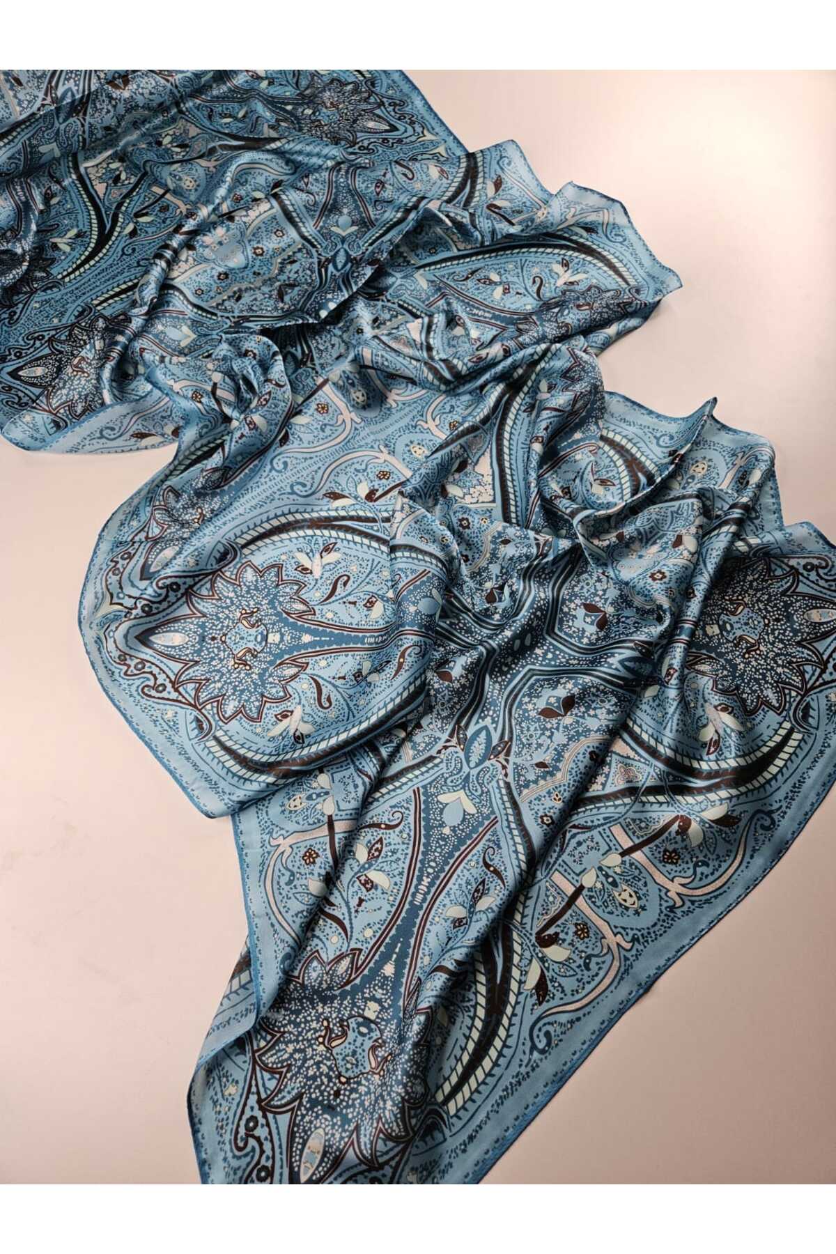 tomrisboutique Lüks Vual İpek Şal Hijab Fular Scarf Shawl Etnik