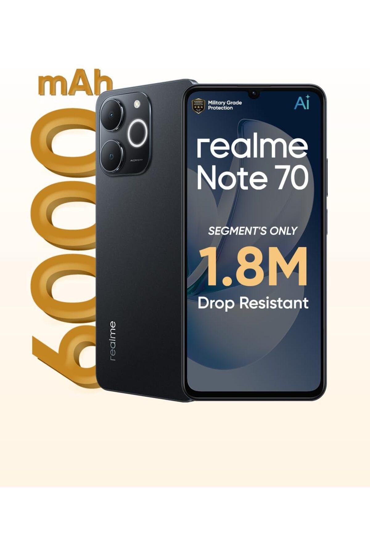 realme Note 70 Obsidian Black 4GB RAM 128GB ROM - Middle East