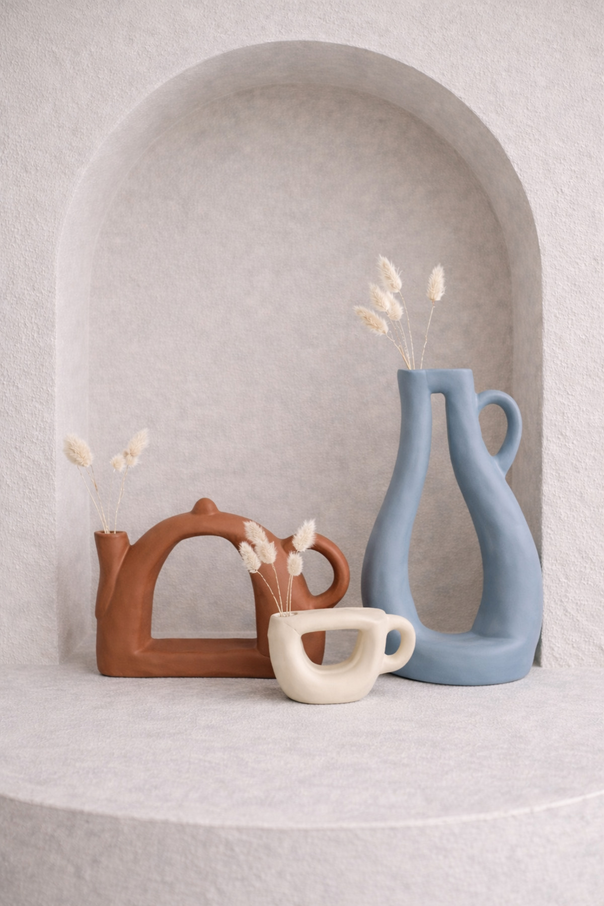 Handmade Concrete Arc Object Set (3-Piece, 3’Color) | Modern & Bohemian Decorative Design