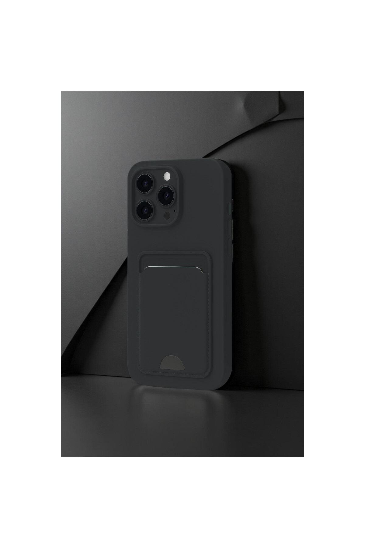 iPhone 16 Pro Max İçin Uyumlu Kart ve Resim Bölmeli Soft Renkli Silikon Kapak