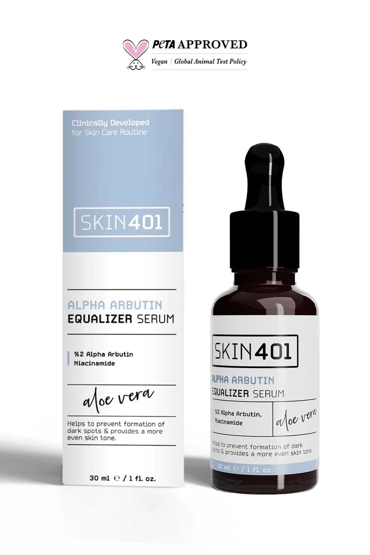 Koyu Leke, Gözenek ve Siyah Nokta Karşıtı 2’li Serum Seti | %2 Alpha Arbutin + %10 Niacinamide — Skin401-118 — تصویر 3 از 3