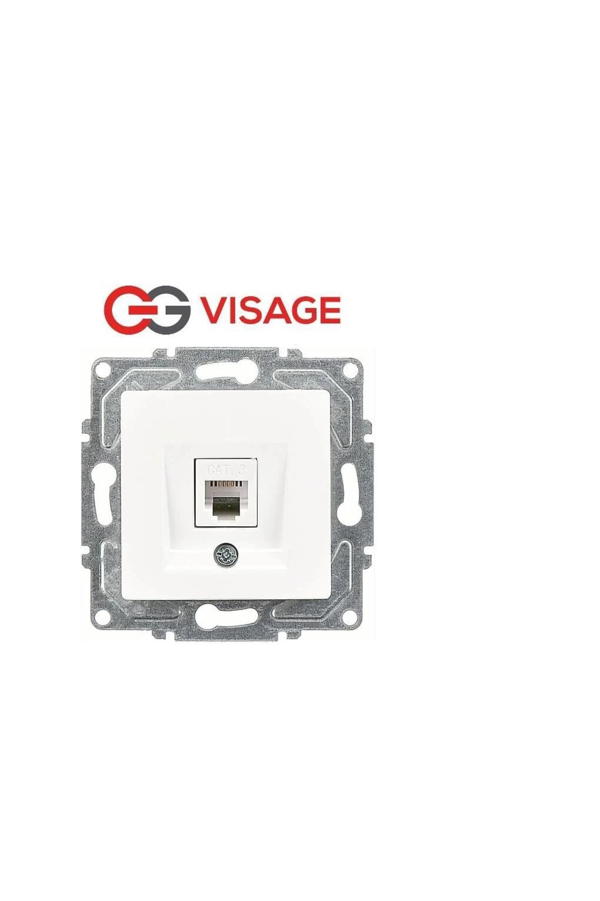 costurera Visage Beyaz Telefon Prizi (CAT3) Çerçevesiz - Priz ve Anahtar İçin Uyumlu Çerçeve