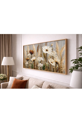 woodhomeworks Tek Parça Gerçek Ahşap Yatay Panorama Çerçeveli Tablo