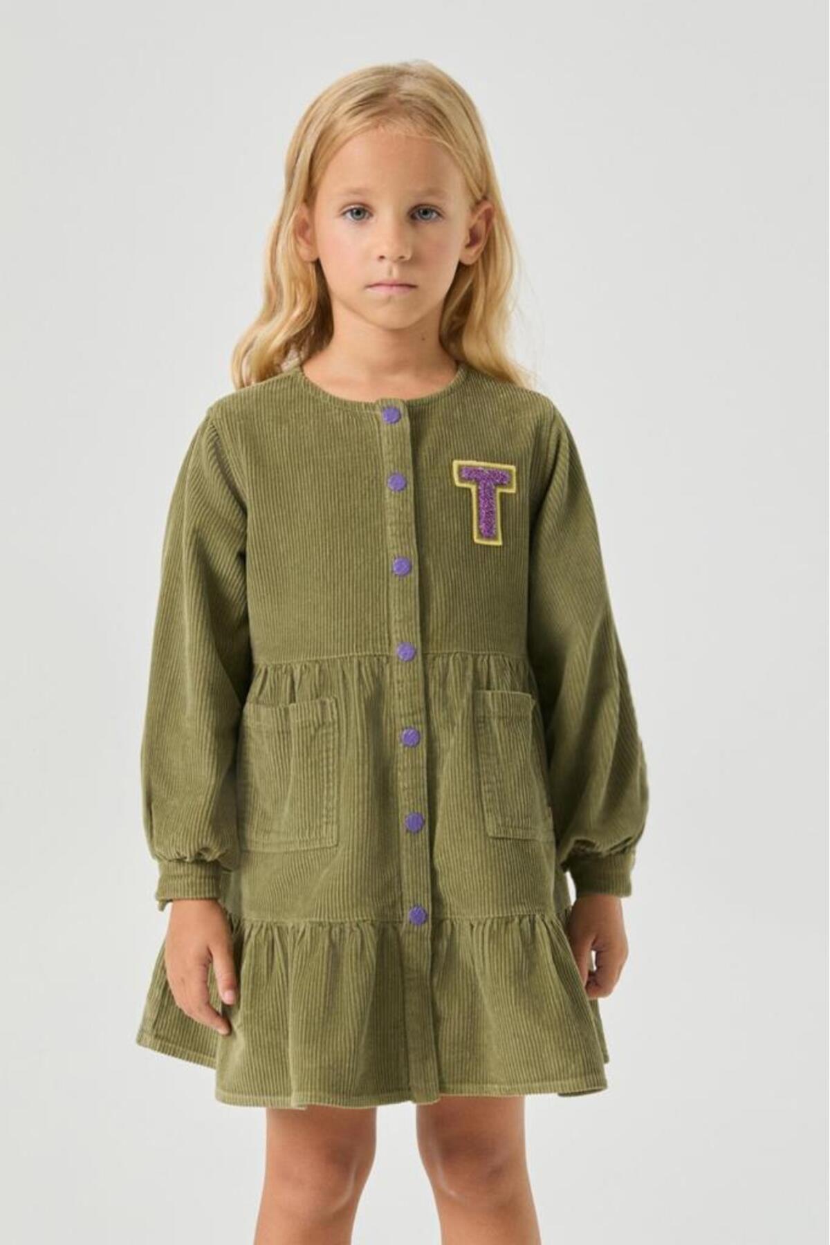 Tyess  BG Store Kız Çocuk Yeşil Elbise - Görsel 2