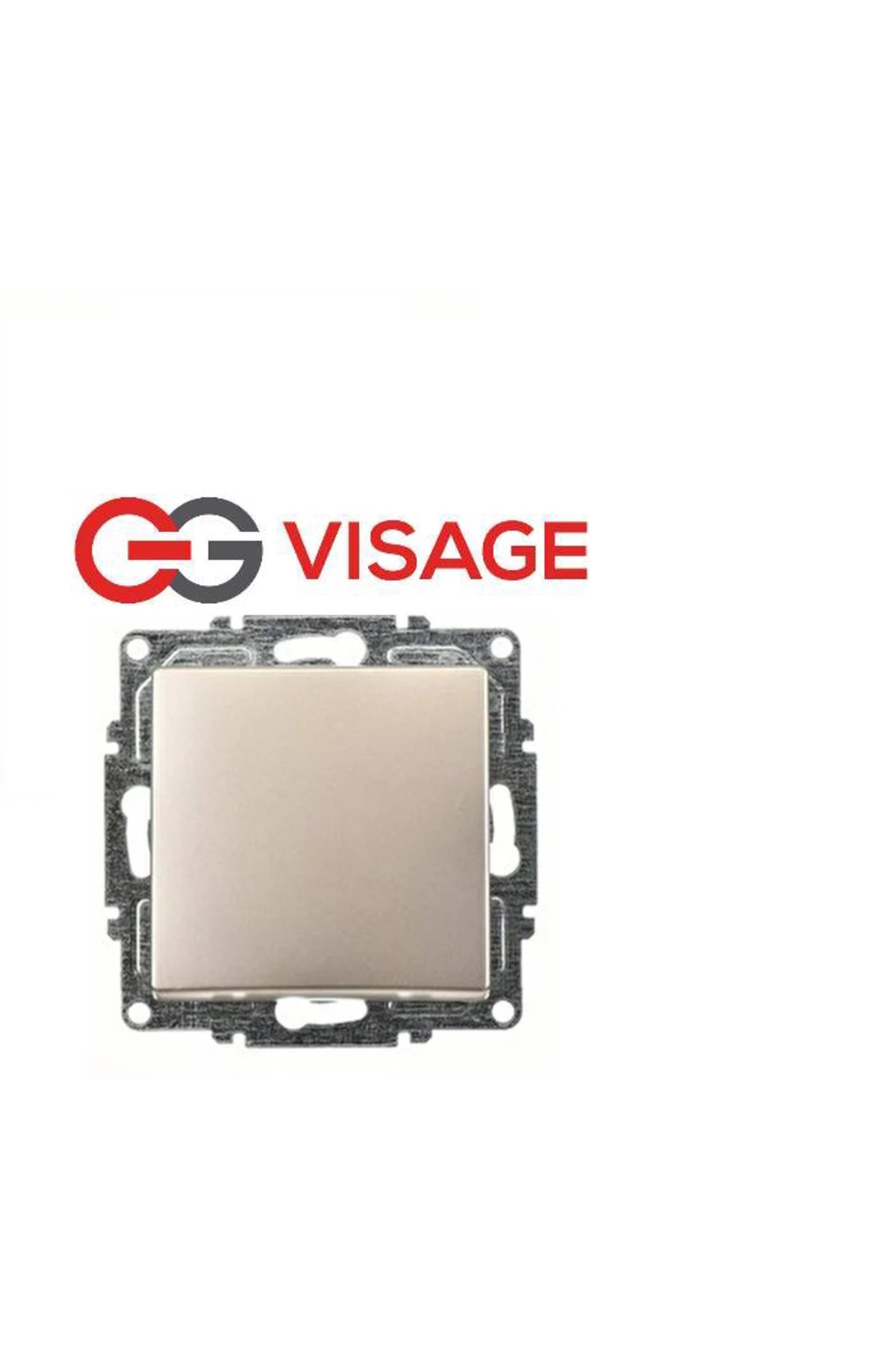 costurera Visage Ambiance Metalik Bej Tekli Anahtar Çerçevesiz - Priz ve Anahtar İçin Uyumlu Çerçeve