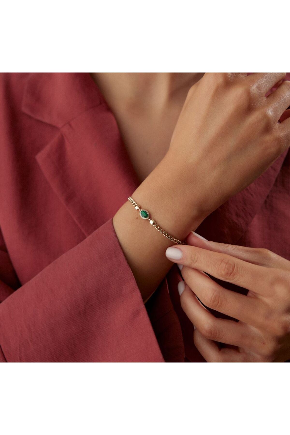 İLKAY KUYUMCULUK Gurmet Yeşil Taşlı Bileklik