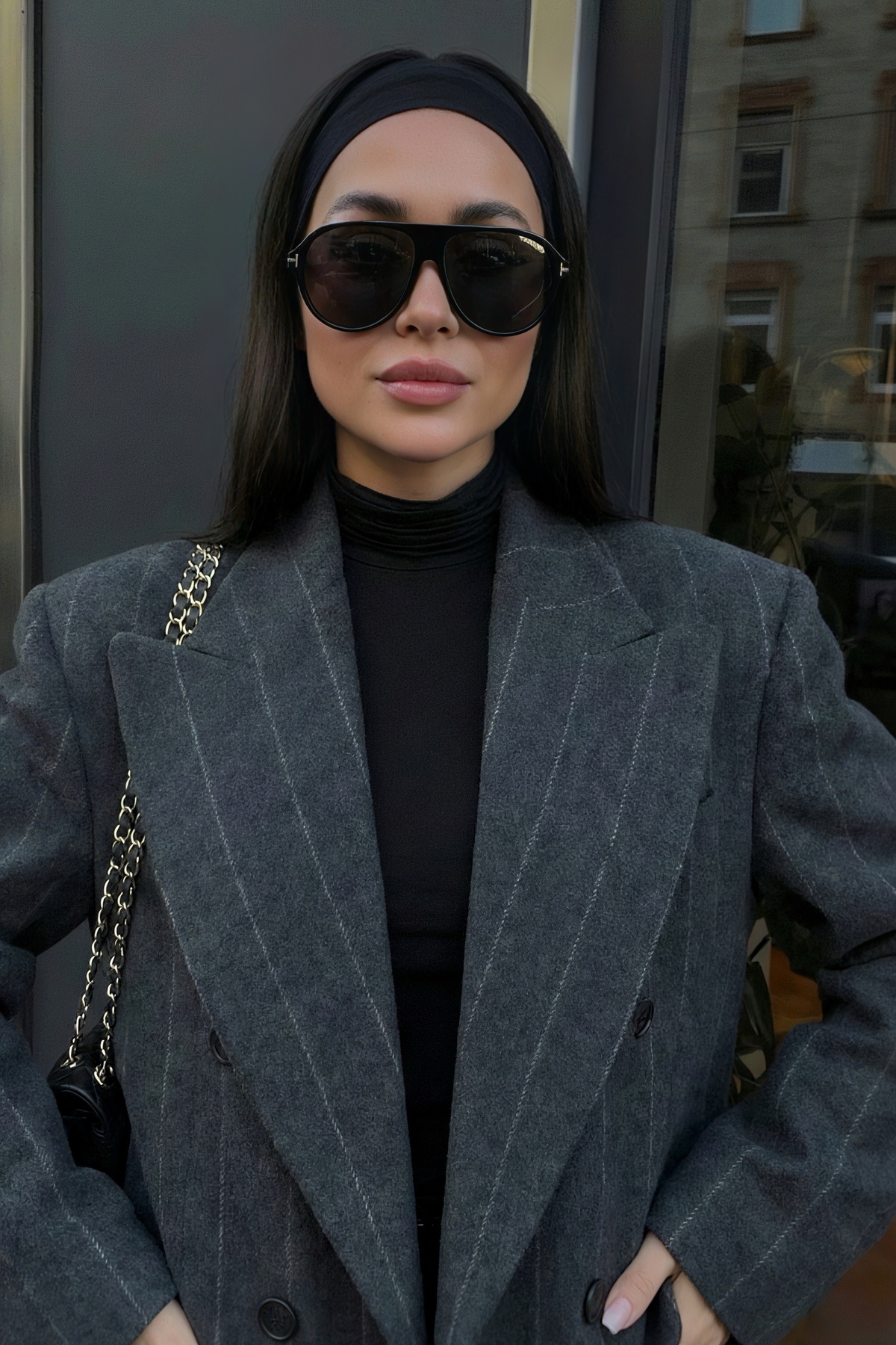 Chunky Frame Celly Unısex Siyah Güneş Gözlüğü görsel 3