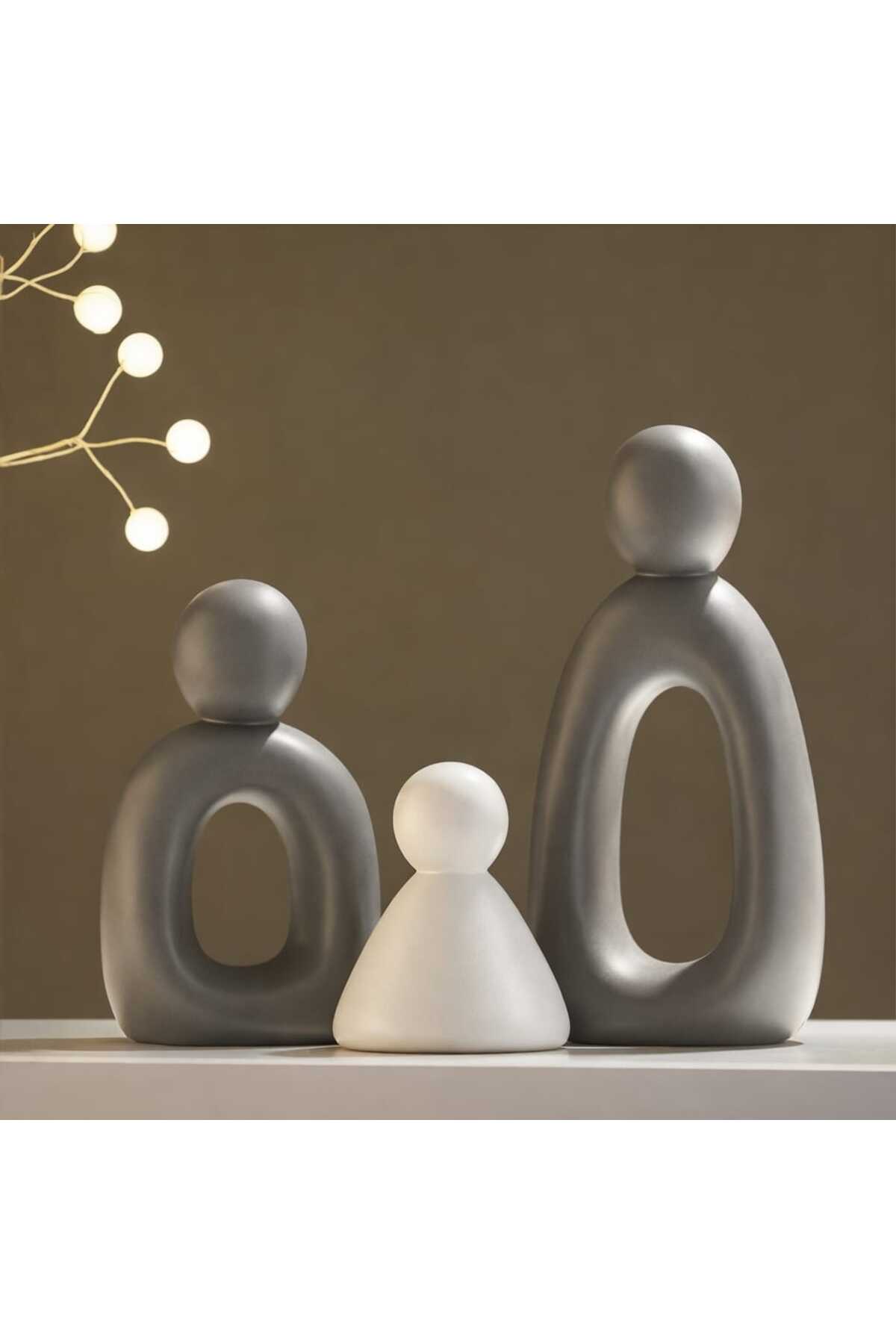 Minimal Tasarım El Yapımı Beton Biblo Seti