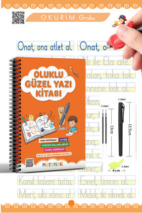 motossori Güzel Yazı Öğreten Oluklu (Kabartmalı) Kitabı | Sihirli Yazı Defter...